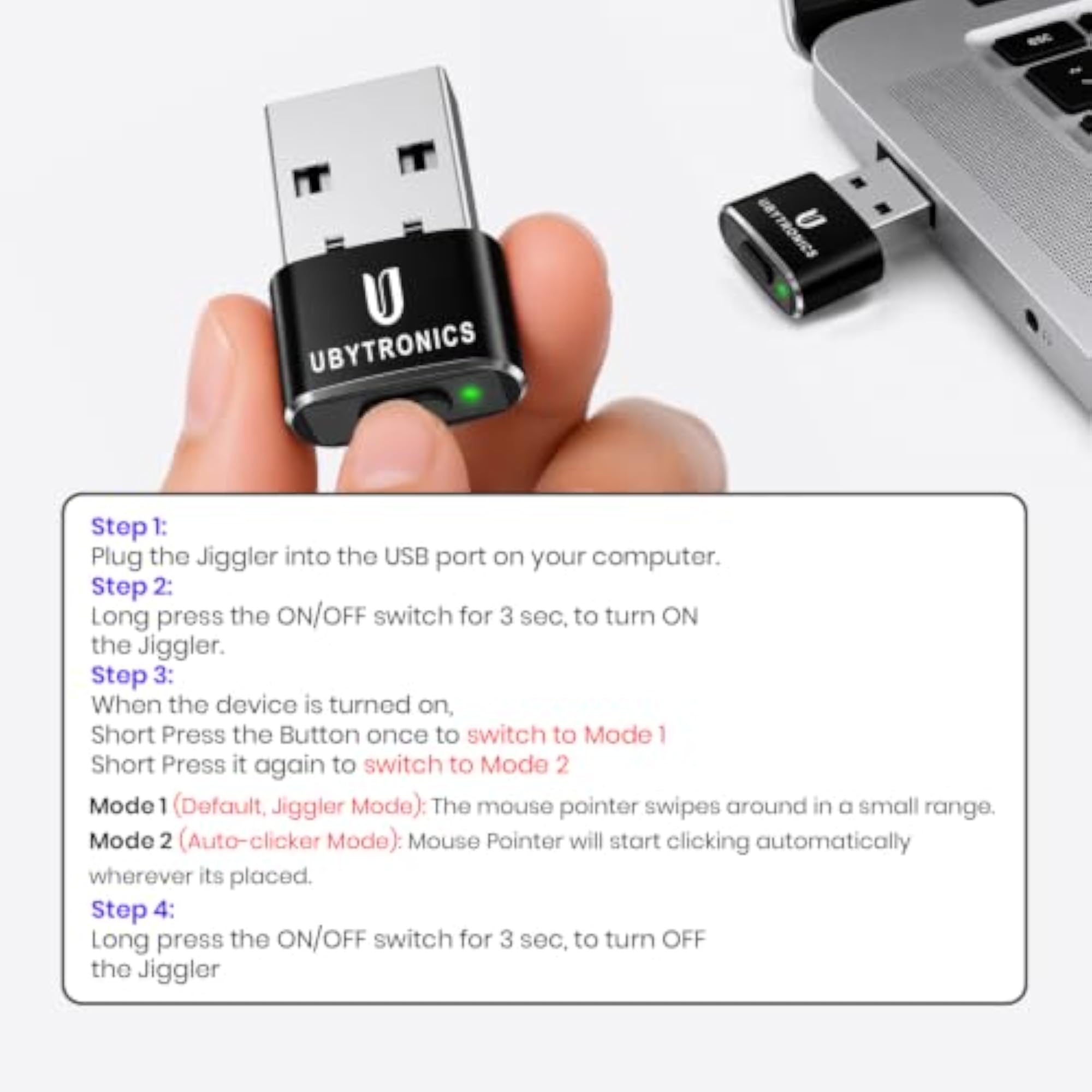 USB Mouse Jiggler & Auto Clicker, Automatic Cursor Mover